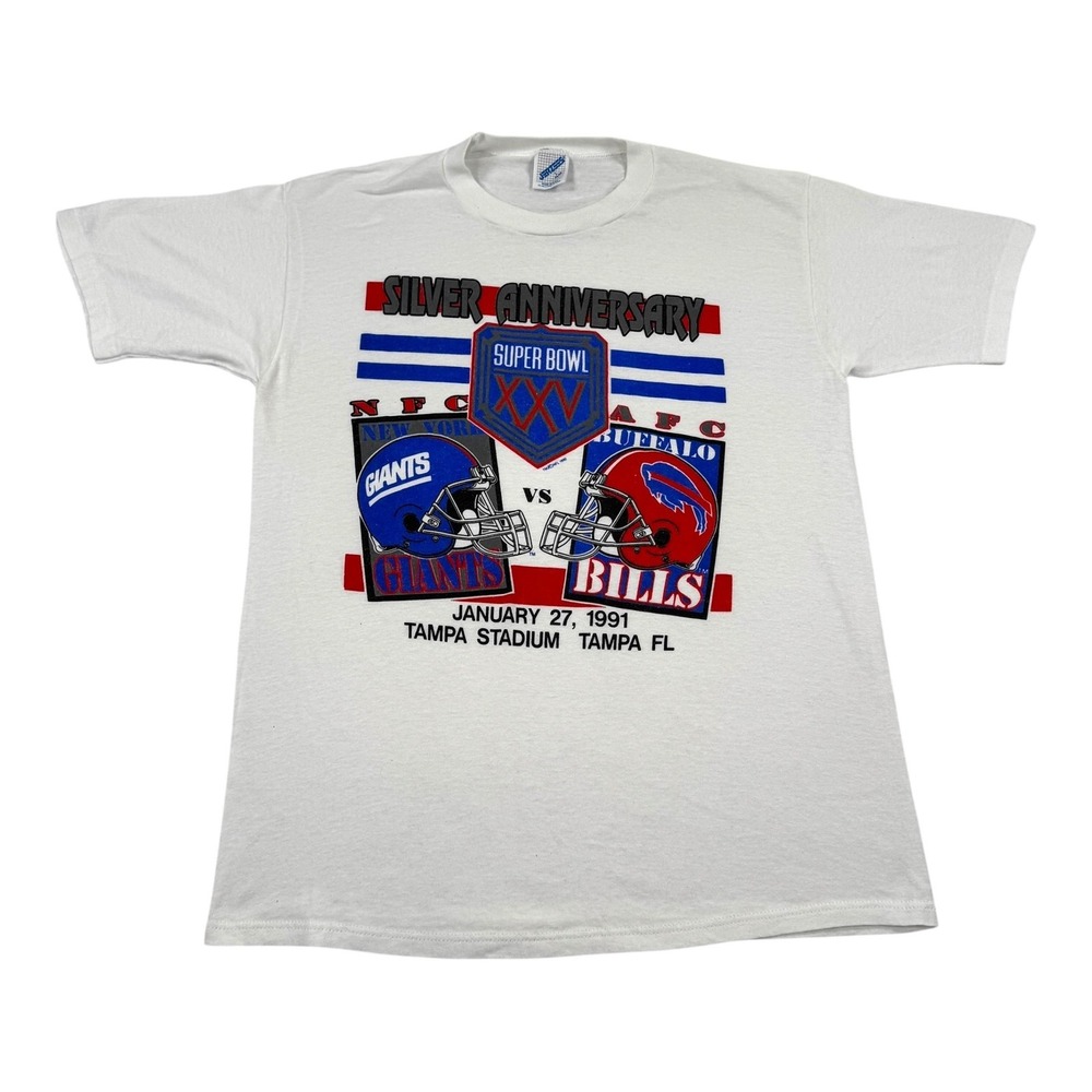Vintage New York Giants Buffalo Bills Shirt Mens Large NFL Super Bowl XXV 90s